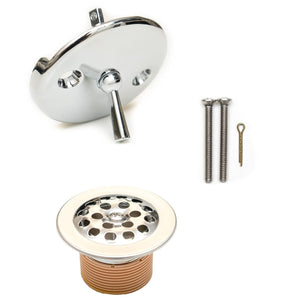 Bathtub and Shower Tub Drain Trim Kit – Includes Tub Strainer, Waste & Overflow Face Plate and Cover & Trip Lever – Durable Finish and Rust Resistant (Nickel) Nick The Fixer